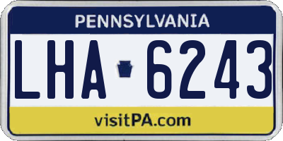 PA license plate LHA6243