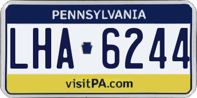 PA license plate LHA6244