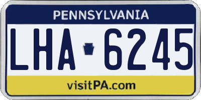 PA license plate LHA6245