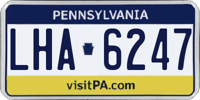 PA license plate LHA6247