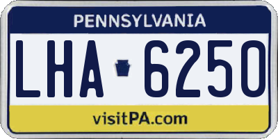 PA license plate LHA6250