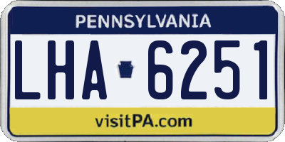 PA license plate LHA6251