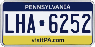 PA license plate LHA6252