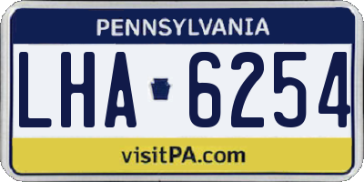 PA license plate LHA6254