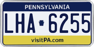 PA license plate LHA6255