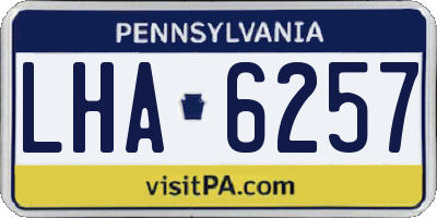 PA license plate LHA6257