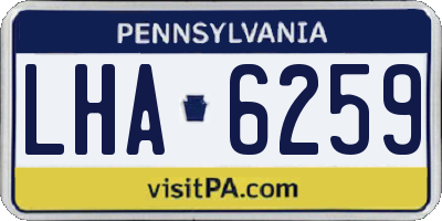 PA license plate LHA6259