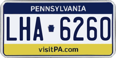 PA license plate LHA6260