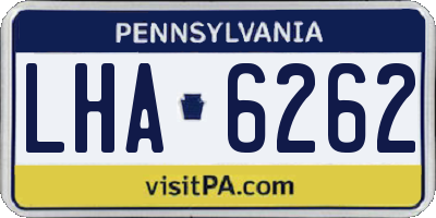 PA license plate LHA6262