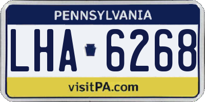 PA license plate LHA6268