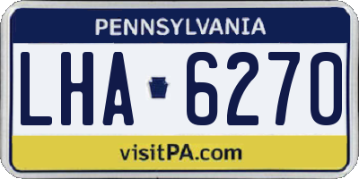 PA license plate LHA6270