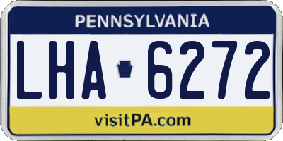 PA license plate LHA6272