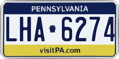 PA license plate LHA6274