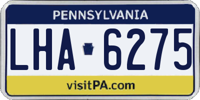 PA license plate LHA6275