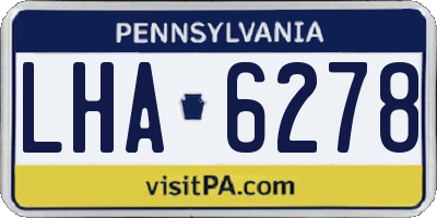 PA license plate LHA6278