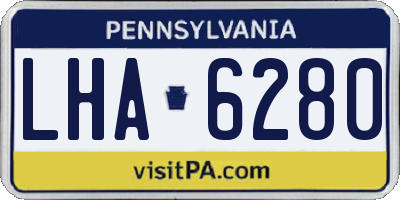 PA license plate LHA6280