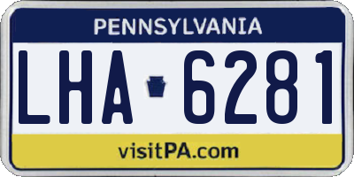 PA license plate LHA6281