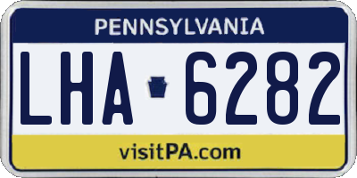 PA license plate LHA6282