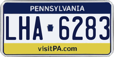 PA license plate LHA6283