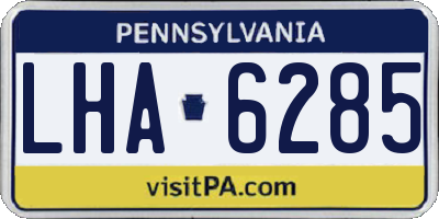PA license plate LHA6285