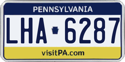 PA license plate LHA6287