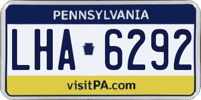 PA license plate LHA6292