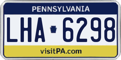PA license plate LHA6298