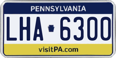 PA license plate LHA6300
