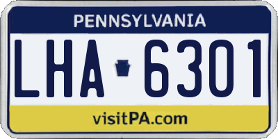 PA license plate LHA6301