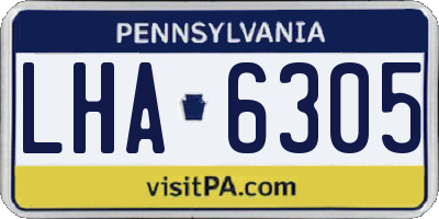 PA license plate LHA6305