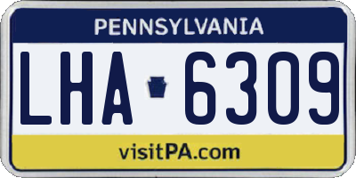 PA license plate LHA6309
