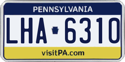 PA license plate LHA6310
