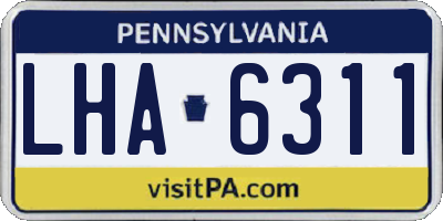 PA license plate LHA6311