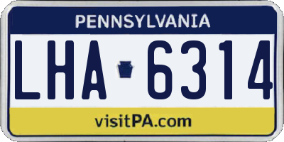 PA license plate LHA6314