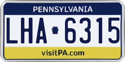 PA license plate LHA6315