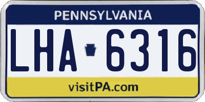 PA license plate LHA6316