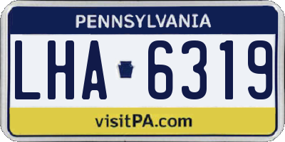 PA license plate LHA6319