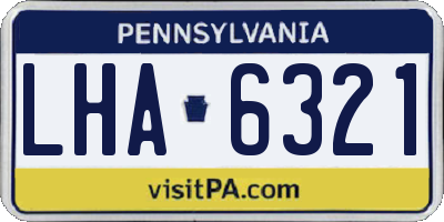 PA license plate LHA6321