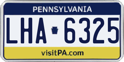 PA license plate LHA6325