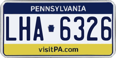 PA license plate LHA6326