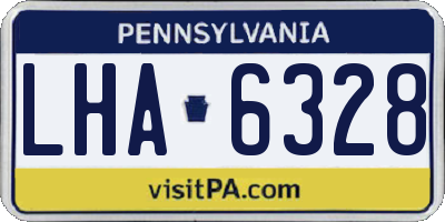 PA license plate LHA6328