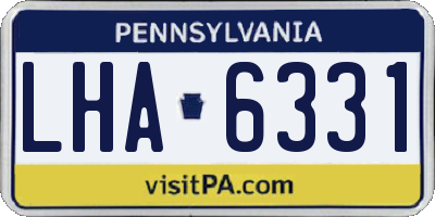 PA license plate LHA6331