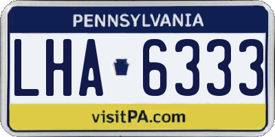 PA license plate LHA6333