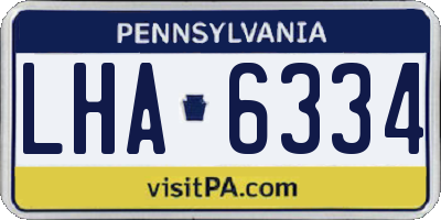 PA license plate LHA6334