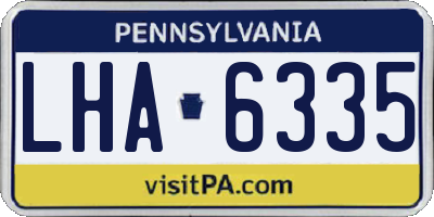 PA license plate LHA6335