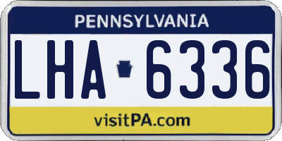 PA license plate LHA6336