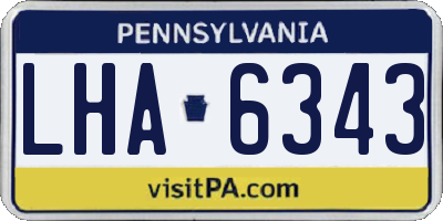 PA license plate LHA6343