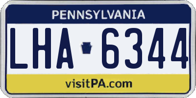 PA license plate LHA6344