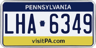 PA license plate LHA6349