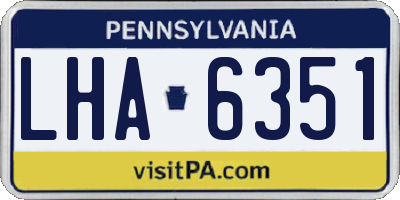 PA license plate LHA6351